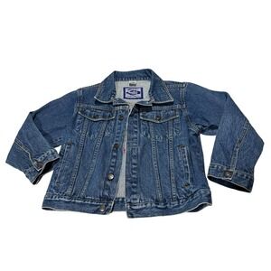 Hard Rock Cafe Niagara Falls Kids Denim Jacket Blue Embroidered Size L Vintage